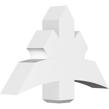 Ekena Millwork Davenport Architectural Grade PVC Gable Bracket, 36"W x 22 1/2"H x 6"D x 6"F, 15/12 Pitch GBP036X23X0606DAV00